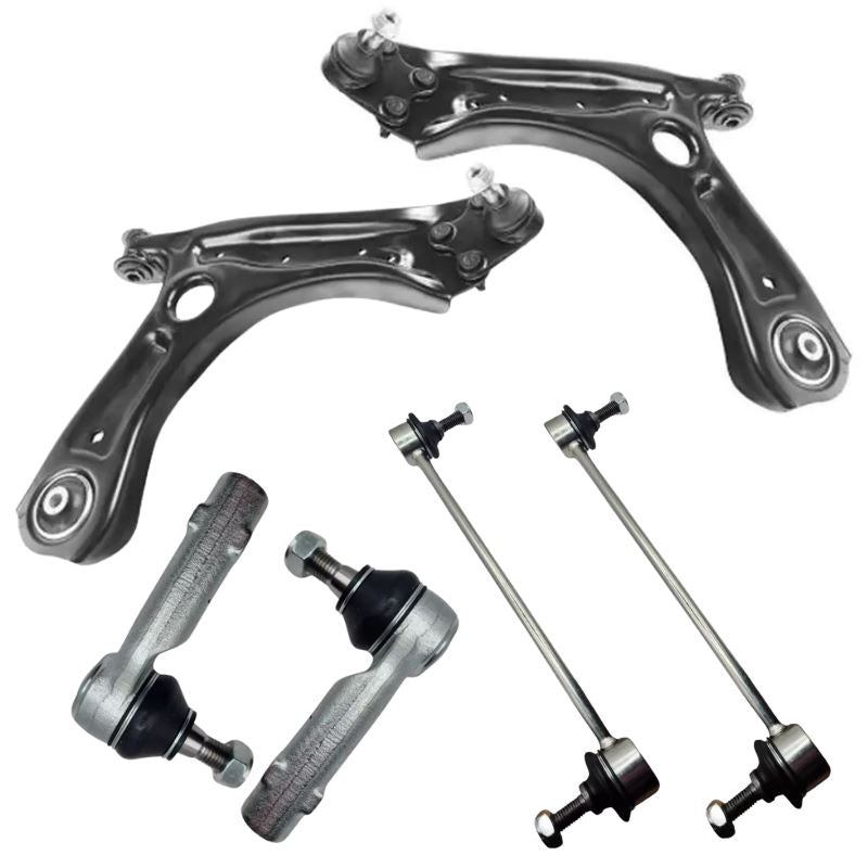 VW Polo 2005-2010 Front Wishbone Control Arms Drop Links & Outer Track Rod Ends