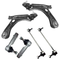 Skoda Fabia 2009-2015 Front Wishbone Control Arms Drop Links & Outer Track Rod Ends